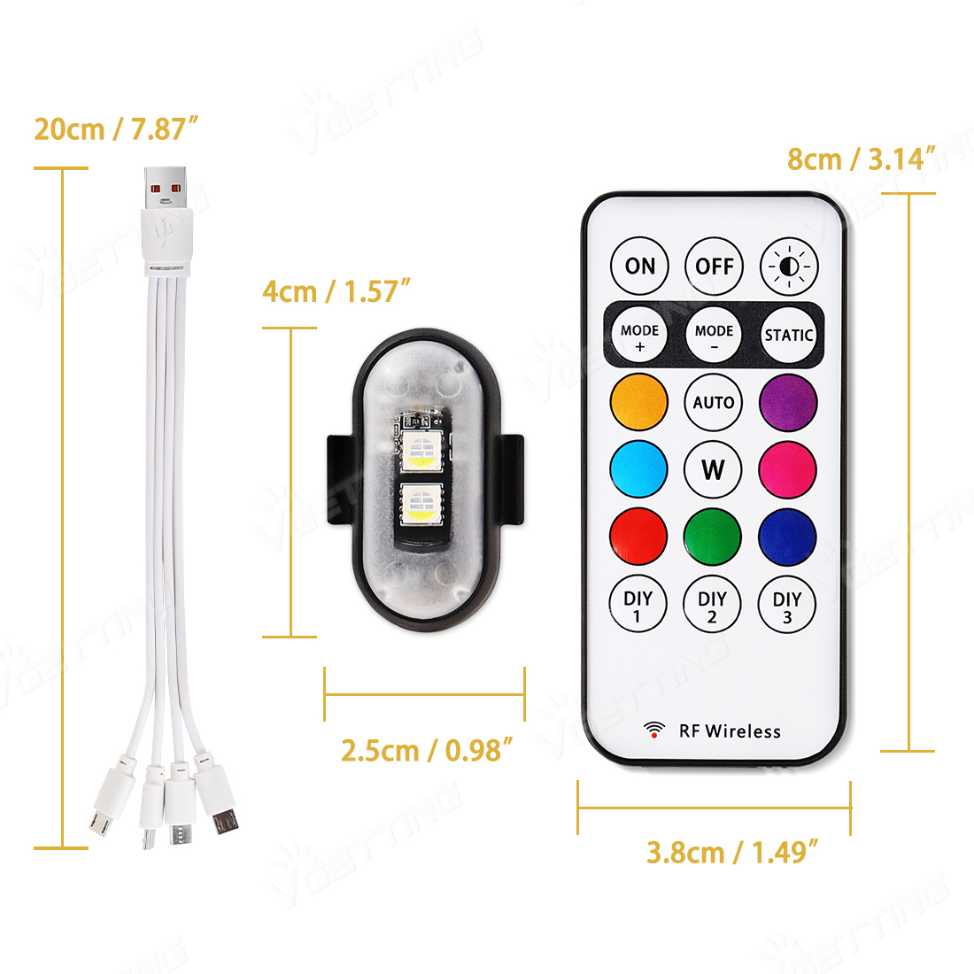 4 قطعة طائرة صغيرة بدون طيار ض - مراجعة Drone Strobe Light وسعره