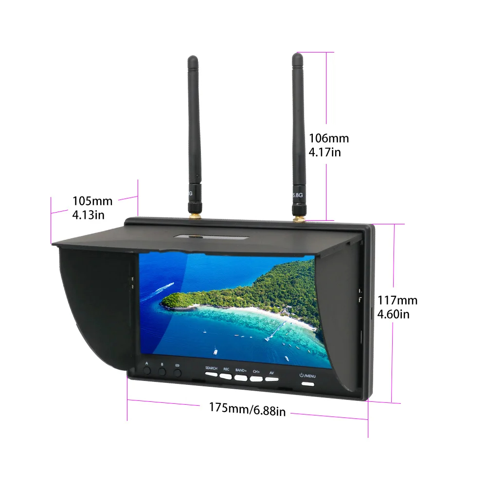شاشة LCD مقاس 7 بوصات، طراز LS - مراجعة Drone Controller Screen وسعره